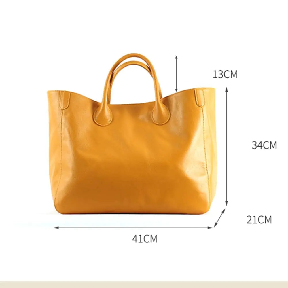 Genuine Leather Oversize Tote Bag for Women