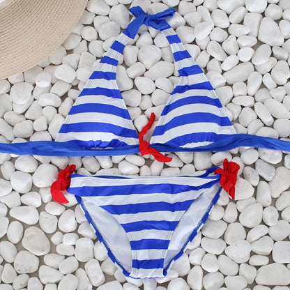 Women's Striped Push-Up Bikini Swimwear