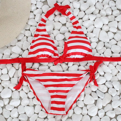 Women's Striped Push-Up Bikini Swimwear