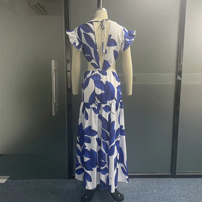 Summer Maxi Butterfly Print Dress